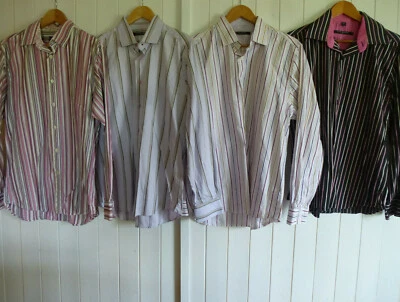 PAQUETE DE CAMISAS PARA HOMBRE X4 GUÍA LONDRES Y HACKETT LONDRES A RAYAS ALGODÓN TALLA GRANDE Foto 1 de 4