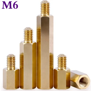 M6 Brass Male Female Hex Column Standoff Support Spacer Threaded Pillar Screws - Picture 1 of 13