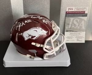 MINI CASCO FIRMADO POR DARREN MCFADDEN FELIX JONES HILLIS ARKANSAS RAZORBACKS JSA - Imagen 1 de 5