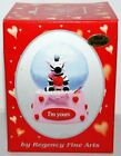 Valentines ''I'm Yours'' Pink With Hearts Miniature Snow Globe Zebra Design 45mm