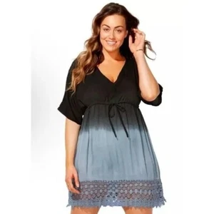 Swimsuits For All Swim Cover Up Women Plus 22/24 Renee Ombre Dress Resort Beach - Picture 1 of 10