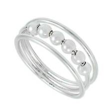 Anxiety Ring Bids Ring Silver Ring Spinner Ball Ring Meditation Ring Gift q10