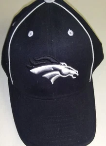 Vintage Denver Broncos Black w/Silver Canvas Cotton Hat NFL OSFA Good Demo Hat - Picture 1 of 7
