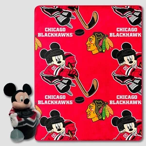 Manta de felpa y tiro Mickey Mouse Chicago Blackhawks NHL - Imagen 1 de 4