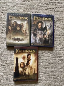 3 SET The Lord of the Rings DVD FullScreen FELOWSHIP, TWO TOWERS, RETURN OF KING - Picture 1 of 8