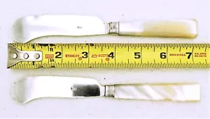 2 Early American Coin Silver Mother of Pearl Handle Knife SH HS Philadelphia - Picture 1 of 7