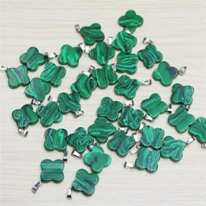 20X20mm 50 piezas Piedra Malaquita Artificial Cuatro Hojas Trébol Colgante Cuentas Joyería - Imagen 1 de 2