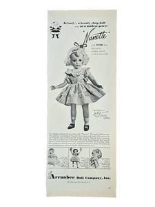 1951 Vintage Nanette Play Doll Print Ad Christmas Gift, Arranbee Doll Co. - Picture 1 of 1