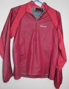 Marmot Raspbery Pink Long Sleeve Half Slip Rainjacket Sz L - Picture 1 of 3