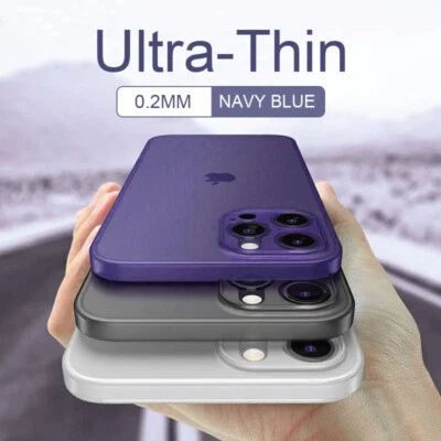 For iPhone 16 15 14 13 12 11 Pro Max XR 7 Ultra-thin Matte Clear Hard Case Cover - Image 1 of 4