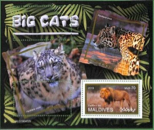 A2165 - MALDIVES - ERROR: MISPERF Souvenir sheet -2019 Lions, Panthers, Big Cats - Picture 1 of 1
