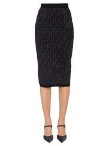 FENDI FF ALL OVER PATTERN MIDI SKIRT SWEATER SET - Picture 1 of 9