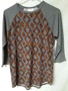 Womens Lularoe Randy Size XS Multicolored Gray 3/4 Sleeve Shirt - Picture 1 of 6