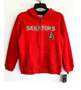 🏒 Felpa con cappuccio e zip intera NHL Youth taglia Large 14-16 Ottawa Senators nuova con etichetta 🏒 - Foto 1 di 3