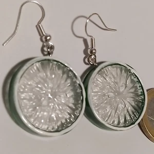 Ohrhänger silberfarben grün Limettenscheibe ca  3 cm - Bild 1 von 1