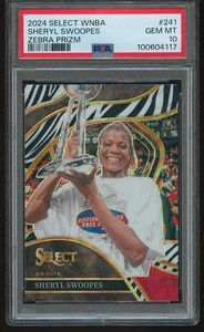 Sheryl Swoopes 2024 Panini Select WNBA Courtside Zebra Prizm #241 HOF PSA 10 - Picture 1 of 2