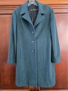 Kristen Blake Lambs  Wool  & Cashmere  Women’s Size 12 Dress Coat Forest Green  - Picture 1 of 8