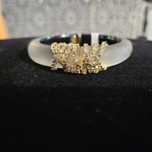 PRECIOSO BRAZALETE BRAZALETE ALEXIS BITTAR GRIS CLARO LUCITA CRISTALES EN ÓRBITA NUEVO CON ETIQUETAS - Imagen 1 de 6