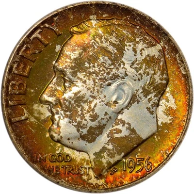 1956-D Roosevelt Dime - PCGS MS66 - Stunning Mint Set Toned GEM! - Image 1 of 4