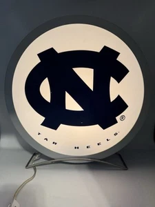 UNC Teer Heels Round Dome Light Sign Illuminated Logo Lamp 15x15 Vintage - Bild 1 von 5