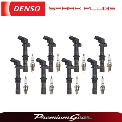 Full Set Ignition Coil&Denso Spark Plug For Jeep Commander 05-10 4.7L 8cyl XH XK - image 1 of 4