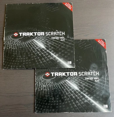 2 x TRAKTOR SCRATCH - CONTROL VINYL BLACK - NATIVE INSTRUMENTS - MK1 - RARE VGC - Image 1 of 4