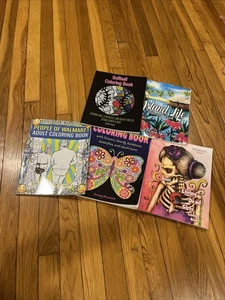 Lot Of 5 Adult Coloring Books Funny And Cool New - Foto 1 di 6