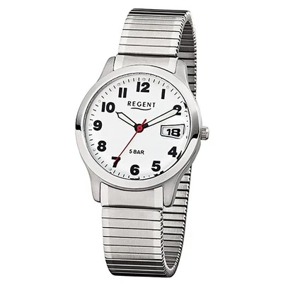 Regent Orologio da Polso da Uomo Argento Analogico F-897 Stahl-Armband URF897 - Immagine 1 di 4