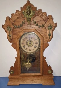 Antique 8 Day Seth Thomas City Series Eastlake Shelf Mantle Clock Working Alarm - Picture 1 of 13