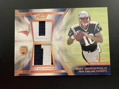 2014 Topps Prime Gold Worn Memorabilia Jimmy Garoppolo Patch RC Rookie 9/25 - Image 1 of 2