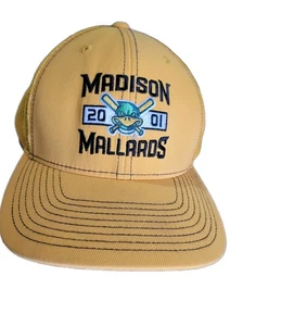 2001 Madison Mallards Baseball Trucker Mütze Snapback Einheitsgröße gelb - Bild 1 von 6