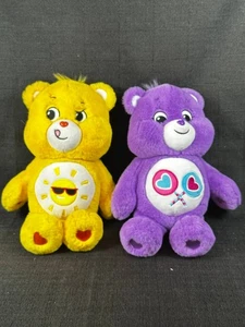 2pc Care Bears Plush Yellow Funshine Bear & Purple Share Bear 2020 NWOB Stuffed - Bild 1 von 7