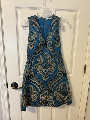 Alice + Olivia Brocade V Neck Dress Size 4 - Image 1 of 3