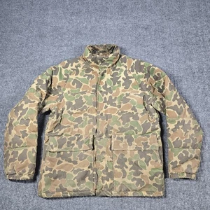 Vintage 10X Jacket Mens Large Frogskin Camo Down Filled USA Hunting Outdoor 80s - Picture 1 of 24
