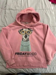 Zara Girls Good Mood Sweatshirt Pullover Long Sleeves Hoodie Size 11-12 years - Picture 1 of 3