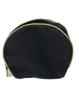 Authentic Christian Dior Womens Black Lined Zip Around Single Handle Parfums Bag - Picture 1 of 4