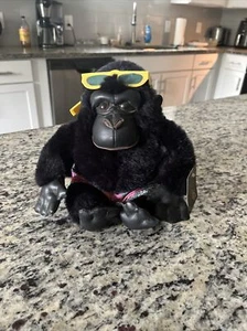 Vintage 24K Polar Puff Gorilla Ape Plush 9" Summer Beach Sunglasses + Shorts NWT - Picture 1 of 9
