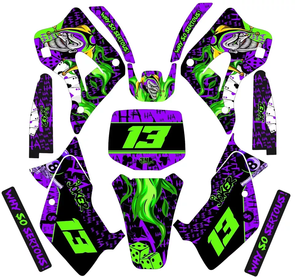 Kit gráfico para Kawasaki KX125 KX250 1994-1998 calcomanía Joker Jester Foto 1 de 1