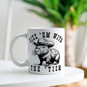 Rizz 'Em With The 'Tism - Capybara: Funny Autism Mug, Gift for Autistic Friend - Foto 1 di 8