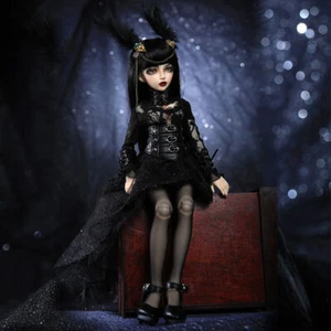 Nuovi vestiti neri scarpe per capelli per bambola 1/4 BJD Fairyland Minifee Celine B - Foto 1 di 15