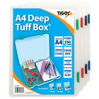 A4 Deep Clear Tuff Box - Coloured Clip Storage Document Holder Paper