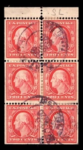 MOMEN: US STAMPS #375a BOOKLET PANE USED LOT #92975* - Picture 1 of 2