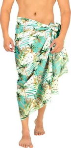 HAPPY BAY Men's Beachwear Pareo Fashion Stylish Sarong One Size Teal, Beach - Picture 1 of 3