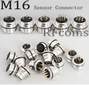 M16 PCB Sensor Connector 4 6 7 8 12 14 16 Pin Waterproof Aviation Socket Adapter - Picture 1 of 11