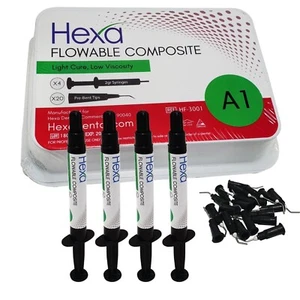 Hexa A1 Flowable Composite Light Cure, Low Viscosity (4 x 2gm Syringes, 20 Tips) - Picture 1 of 2