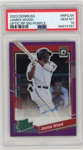 2023 Panini Donruss Optic Rated Prospect James Wood Purple PSA 10 /99 (AU, RC) - Picture 1 of 2