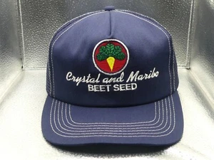 K-Products Crystal And Maribo Beet Seed U.S.A Blue Mesh Snapback Trucker Hat Cap - Picture 1 of 12