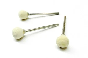 Miniature Bobs Round Felt Mounted Wool Polishing Buffs - 3/32" Shank 3 Pieces - Picture 1 of 4