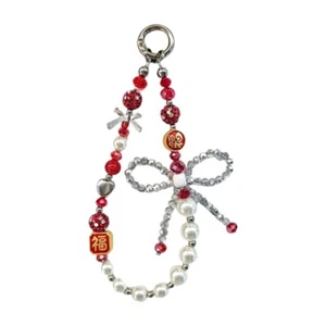 Cellphone Pendant Hanging Lanyard Beaded Telephone Strap for New Year Gatherings - Zdjęcie 1 z 8