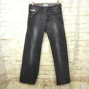 Energie Sixty Y2K Marrey Jean Men 30x28.5 Black Distress Relaxed Button Fly Rock - Picture 1 of 12